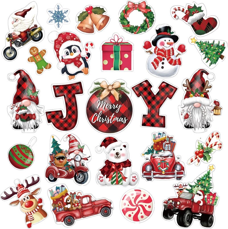 TREWAVE 48 PCS Christmas Cutouts Xmas Joy Gnome Santa Cutouts with 60 Glue Points, Christmas Bulletin Board Decorations, Winter Classroom School Xmas Holiday Party Decor for Wall Window Blackboard - Image 1